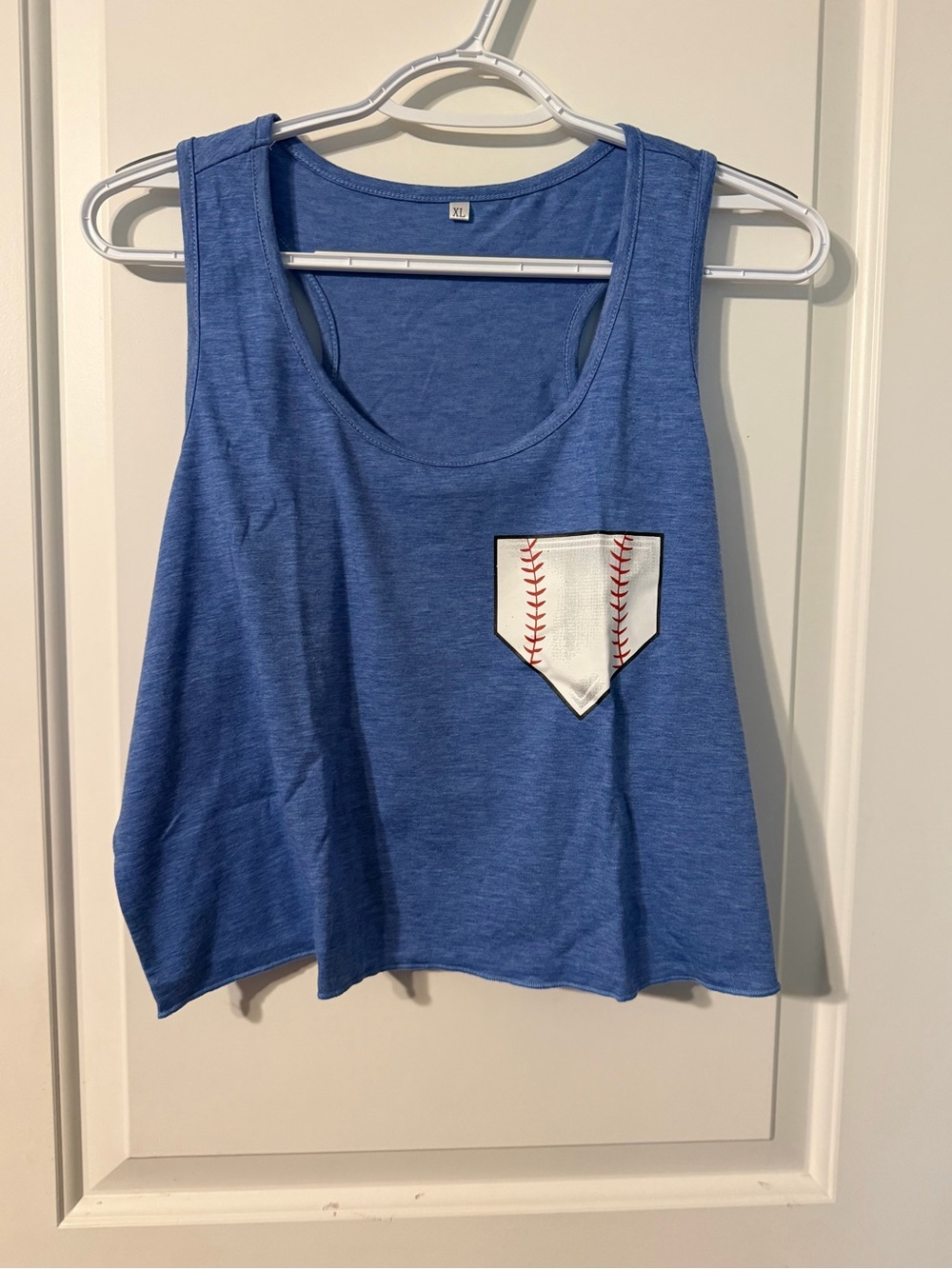 Blue Women's Baseball Pocket Tank Top
